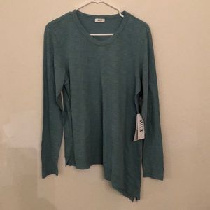 Wilt new agave l/s mix rib slant hem tunic tee